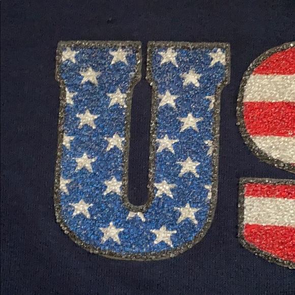 NWOT USA 3D Lettered Double Neckline Crewneck - Picture 6 of 8